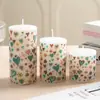 Calcomanías Brillantes en Forma de Corazón de Colores Velas Cilíndricas Grandes Decoración para Bodas Hogar Decoración de Ambiente para Hotel Velas sin Aroma
