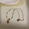 Colar Borboleta Esmalte Imitação Dopamina Feminino 2025 Novo Corrente de Clavícula Colorida com Contas Luxo Acessível de Nicho