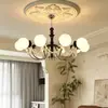 Lustre Vintage Estilo Francês para Sala de Estar, Luminária Principal Feijão Mágico Preto Minimalista Meio do Século, Iluminação de Alto Padrão para Quarto, Sala de Jantar, Villa