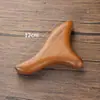 Cone de Massagem para Cuidados com o Cabelo de Sândalo, Dispositivo Triangular para Raspagem de Meridianos e Cuidados com Pontos de Acupuntura, Placa de Raspagem de Sândalo Dourado, Caixa de Presente Premium