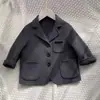 Adequado para meninos e meninas, casaco curto de algodão estiloso de lã para outono e inverno, jaqueta esportiva retrô casual resistente a rugas, peça de outer wear da moda
