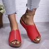 Zapatos de mujer de comercio exterior europeo y americano transfronterizos, zapatillas de cuña de estación independiente, sandalias sencillas de talla grande 2024 nuevas para mujer