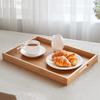 Bandeja de Madeira Maciça com Múltiplos Compartimentos para Lanches de Frutas Secas, Prato de Frutas de Bambu, Bandeja de Armazenamento de Nozes, Bandeja de Chá, Bandeja de Compartimentos de Madeira Minimalista Moderna