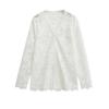 Camisa Top Cardigan de Encaje Calado Holgado para Mujer Estilo Verano 2025 Deseo Puro Ligeramente Transparente Elegante Top de Manga Larga