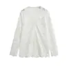 Camiseta Cárdigan de Encaje Sexy con Calados Pure Lust para Mujer Verano 2025 Nuevo Pure Lust Top Ligeramente Transparente de Manga Larga