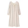 Bata Larga de Manga Larga de Algodón Lycra para Mujer para Primavera y Otoño Se Puede Usar Fuera del Pijama Ropa Dulce para el Hogar Nueva Estilos de Otoño e Invierno