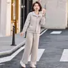 Conjunto Casual de Duas Peças para Mães da Moda Primavera 2026, Novo Design Estiloso, Corte Justo, Roupa Versátil Plus Size para Mulheres de Meia-Idade