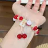 Pulsera de Gato con Pata Linda, Gato de la Fortuna, Estilo Chino, Flor de Durazno, Carpa, Pulsera de Perlas para Estudiante, Dedo Suave, Juego Cultural, Pulsera de la Fortuna