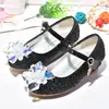 Zapatos de cristal para niñas tacón alto zapatos de princesa celebridad de internet pasarela zapatos para niños a juego con vestido de niño zapatos de cuero para actuación zapatos para niños