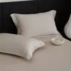 Fundas de almohada de algodón puro de fibra larga 100s de alta gama, juego de dos, algodón puro, aptas para todas las estaciones, hotel de alta gama, color liso, funda de almohada para una persona