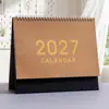 Calendário 2027 Simples Morandi Fresco Criativo Ornamento de Mesa Bloco de Notas do Escritório Livro de Planejamento Check-in Calendário de Mesa