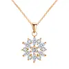 Collar de Zirconia de Copo de Nieve de Nuevo Producto Transfronterizo, Joyería de Colgante de Flor Hueca Multicolor de Nicho de Lujo Ligero para Mujeres, Sensación de Alta Gama, Dropshipping