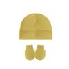 Comercio Exterior Más Vendido Gorro de Punto Acanalado de Color Sólido para Bebé con Dobladillo Gorro de Poner Juego de Manoplas Anti-Rayaduras Gorro Lindo para Bebé Recién Nacido