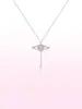 Collar de Corazón de Cupido con Circonita para Mujer Modelo Nuevo 2026 con Diseño Único y Alas Oscilantes Cadena para Clavícula