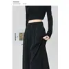 Pantalones de Arroz Glutinoso con Caída para Mujer, Nuevo Estilo Primavera y Verano, Cintura Alta, Talla Grande, Adelgazantes, Suaves y Cerosos, Pantalones Estrechos de Pierna Ancha, Pantalones Rectos Casuales Sueltos