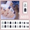 Uñas postizas con diseño de vaca en blanco y negro, bonitas y desmontables, para uso repetido, venta al por mayor, A693