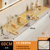 Estante de almacenamiento para grifo, organizador de baño con frente de espejo, instalación sin perforaciones, para lavabo, cosméticos y uso en encimera