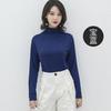 Primavera e Outono Novo modal meia gola alta interior de manga comprida T-shirt das mulheres slim-fit pile gola assentamento camisa de uma peça entrega