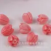 10*12mm Rosa Prensado Sintético Multicolorido Furo Reto Flor Magnólia Gradiente Duas Cores Tulipa Flor Grampo de Cabelo Acessório