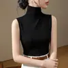 Nuevo chaleco de cuello alto sin mangas para mujer 2026, prenda interior de otoño, prenda exterior, corte ajustado, adelgazante, top de alta gama