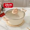 A03 Olla Antiadherente de Piedra Maifan Espesada de Gran Capacidad 4L Olla para Sopa Multibase Olla para Vaporizar Doméstica Olla para Guisar Olla para Cocinar Porridge Olla para Fideos