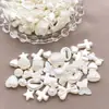 Colgante de Estrella de Mar Rosa de Doble Cara con Agujero Pasante de Perla de Imitación ABS Color Blanco Roto Accesorios de Joyería para Pulsera y Collar Hechos a Mano para DIY