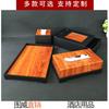 Serie de Baño Acrílica Set de Artículos de Tocador Habitación de Huéspedes Caja de Almacenamiento Negra y Naranja Bandeja para Artículos de Hotel Bandeja de Almacenamiento para Baño