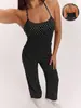 Estilo Novo Europeu e Americano Moda Poá Sem Manga Regata Sutiã Esportivo Costas Nuas Calça Casual de Perna Reta Perna Larga Conjunto Esportivo
