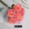 Tela de seda de alta gama ramo de rosas de 7 cabezas flores artificiales decoración retro para el hogar diseño de lugar de boda ramo de rosas