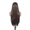 Nova peruca para cosplay 13x4 front lace semi-feita à mão, cabelo longo liso de cor mista com linha do cabelo de repartição livre