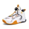 2026 Zapatos de Baloncesto para Niños con Botón Giratorio Niños Medianos y Grandes Combate Real Zapatos Deportivos para Niños Venta al por Mayor Verano Envío Transfronterizo