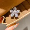 Anel Aberto Flor de Zircônia Banhado a Ouro Real 18K, Toque de Luxo Leve de Alta Qualidade, Anel para Dedo Indicador, Anel de Moda Vintage Personalizado