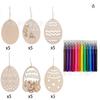 Direto da fábrica cor madeira ovos de madeira de Páscoa Amazon nova decoração para casa artesanato de ovos para sala de aula