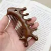 Pente Meridiano para a Cabeça, Pente de Massagem de Sândalo Dourado, Pente de Madeira com Dentes Abertos, Pente de Bolas de Cinco Dentes, Ferramenta de Massagem Doméstica, Atacado para Presente