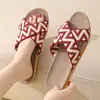 Pantuflas de Invitado para el Hogar con Suelas Adhesivas, Pantuflas Suaves y Transpirables de Tira Cruzada para Interiores, Adecuadas para Todas las Estaciones, Lino, Unisex