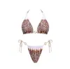Bikini sexy de tres piezas con estampado de leopardo y atado en la espalda, nuevo traje de baño dividido 2026 para mujer, exportación de AliExpress