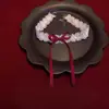 Collar de encaje blanco tipo Lolita con lazo, cadena para la clavícula de otoño e invierno, accesorios para reunión anual y actuación de Año Nuevo, campana, Navidad dulce y genial