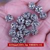 Accesorios hechos a mano DIY al por mayor Xizang cuentas redondas de plata cuentas de bola de flor hueca grandes y exquisitas aleación seis palabras verdaderas cuentas sueltas