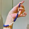 Collar de Cadena para Clavícula con Diseño de Perlas de Agua Dulce Naturales y Lapislázuli de Alta Calidad