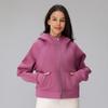 Sudadera Holgada de Otoño e Invierno de Manga Larga Scuba con Cierre Completo y Capucha Ropa de Yoga Ropa de Fitness Chaqueta de Terciopelo para Correr de Mujer