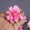 Cabezas de Flores de Cerezo Simuladas, Pasadores Rosados Románticos DIY Hechos a Mano, Accesorios para el Cabello Hanfu, Materiales Hechos a Mano de Flores de Seda para Decoración de Bodas