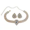 Collar de Lujo Europeo y Americano de Múltiples Capas con Pedrería Geométrica, Aretes, Collar de Cristal Colorido Grande con Gota de Agua, Collar de Moda Exagerado