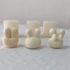 Molde de Silicona para Vela Aromática de Cabeza de Conejo Tridimensional DIY Cabeza de Conejo de Fondo Plano Adorno de Yeso de Pegamento Molde para Vela Casera