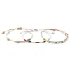 Conjunto de pulseiras Amazon pulseira de miçangas de arroz tecida à mão pulseira olho boêmio para mulheres