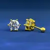 Brincos de Moissanita Prata de Lei S925 Banhados a Ouro Clássicos de Seis Garras Brincos de 1 Quilate Cor D para Mulheres Fonte de Suprimentos para Transmissão ao Vivo