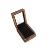 Caja de madera maciza de nogal negro con ventana de acrílico para colgante, collar pequeño, caja de almacenamiento, caja de regalo, joyero portátil, color blanco arroz