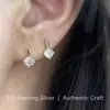 Pendientes de Plata de Ley S925 con un Solo Diamante, Estilo Japonés, Sencillos, Lujo Ligero, Súper Brillantes, Mini, Exquisitos, Modernos, Pendientes de Diseño Versátil