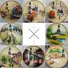 Pá de lixo pintada à mão em bambu trançado pintura nostálgica fazenda bambu trançado pintura decoração pá criativa country mural de parede grão tudo trabalho duro
