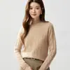 Bai Cai Rong Malha de Cabo de Corpo Inteiro Malha de Caxemira Camada Base Top para Mulheres Manga Longa Gola Meio Alta Solto Quente Amigável à Pele
