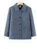 Ropa exterior de lana de otoño para personas mayores, Tops de manga larga con solapa para madres, Ropa fina holgada de otoño para la abuela